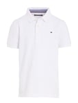 Boys Tommy Polo S/S Tops T-shirts Polo Shirts Short-sleeved Polo Shirts White Tommy Hilfiger