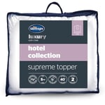 Silentnight Hotel Collection Mattress Topper Super King - Luxury Soft Silky Comfortable 5cm Thick Deep Mattress Protector Pad Cover with Deep Fit Elasticated Straps - Super King - 200x180cm