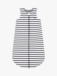 Petit Bateau Baby 2 Tog Bretion Stripe Cotton Sleeping Bag, Marshmallow/Smoke