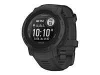 Garmin Instinct 2 Solar - 45 mm - grafit - sportklocka med band - silikon - handledsstorlek: 135-230 mm - monokrom - 32 MB - Bluetooth, ANT+ - 53 g