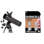 Celestron31145NexStar130SLTPortableComputerisedNewtonianReflectorTelescope,Grey + DURACELL 2032 Lithium Coin Batteries 3V (4 Pack) - Up to 70% Extra Life - Baby Secure Technology - For Use in Key Fobs