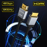 H136G-Gray 1.65FT--0.5M--20inch MIZIQ16-Short 8K HDMI 2.1 Directions 48Gbps Haute Vitesse Cord-4K Compatible Avec Roku TV/PS5/PS4/HDTV/RTX 3080 3090 ""Nipseyteko