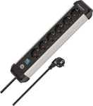 BRENNENSTUHL Premium Alu-Line 6-Way Power Strip/Power Strip Made Aluminium (Mult