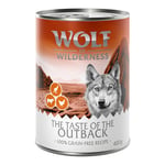 10 + 2 på köpet!  12 x 400 g Wolf of Wilderness - ADULT The Taste Of Outback med kyckling, nötkött, känguru