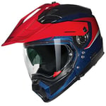 Nolan N70-2 X Casque Unisexe, Bleu, Rouge, Blanc, L