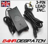 FOR Dell Inspiron 1150 1320 1520 Laptop AC Charger with 3 pin UK AC Plug Lea