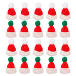 20 Pcs mini doll hat Christmas Mini Hat Knitting Wool House Ornaments Colorful