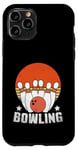 Coque pour iPhone 11 Pro Bowling Bowler Tenpin rétro coucher de soleil