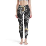 WellWellWell Mandala Pantalon de yoga pour femme Legging taille haute pour le sport Blanc XS