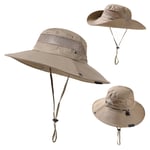 Dam solhatt utomhus sommar vandringshatt damskydd keps, hopfällbar Khaki 56-60cm