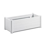 Stefanplast Bac A Fleurs Rectangulaire - Finition En Bois - 100x43xh35cm - 80l - Blanc