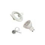 Silamp - Kit Spot led GU10 encastrable Rond Blanc avec une ampoule 8W - Blanc Froid 6000K - 8000K