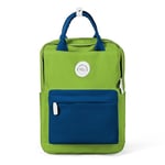 HYC00 Sac à Dos Loisir Randonnée Voyages Ecole Backpack Toile pour Ordinateur Portable Tablette Laptop MacBook 14 Pouces, Sac à Dos de Loisirs pour Femmes Sac à Dos d’école,Bleu Avec Vert