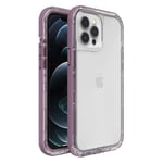 LifeProof pour Apple iPhone 12 Pro Max, coque fine, résistante aux chutes, à la poussière et à la neige, Série Next, Transparent/Mauve