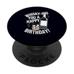 Whisky-Ing You A Happy Birthday! Jeu de mots à boire de l'alcool PopSockets PopGrip Adhésif