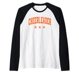 Cheerleader All Orange Purple Stars Classic Retro Varsity Raglan Baseball Tee