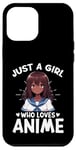 Coque pour iPhone 12 Pro Max Just a Girl Who Loves Anime Merch Afro-Américain Afro