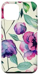 iPhone 12 mini Purple and Pink Watercolor Florals with Greenery Case