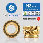 CNCKitchen Threaded Inserts for Voron M3x5x4 - 100pcs