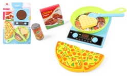 FLYPOP'S - Plaque De Cuisson avec Pizza et Accessoires - Jeu d'Imitation - 033633 - Multicolore - Plastique - Cuisine - Jouet Enfant - Cadeau - Aliment - 14 cm12 cm - À Partir de 3 Ans