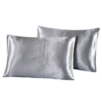 Kuddfodral Standard Set med 2 - Luftiga Kuddfodral för Hår och Hud 20x26 tum, Satin Kuddfodral 2-pack