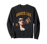 Bruce Lee The Dragon Wearing Shades Face Closeup Retro Sweatshirt