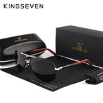 KINGSEVEN Brand Herr Aluminium Magnesium Solglasögon Polarized UV400 Solglasögon oculos Man Glasögon Solglasögon För Herr N725 Silver Black original