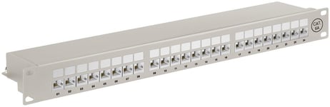 CAT 6a 19 tommer (48,3 cm) patch-panel, 24 porte (1 HE)