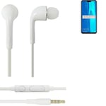 Earphones pour Huawei Y9 (2019) in ear headset stereo blanc