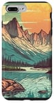 Coque pour iPhone 7 Plus/8 Plus Rocky Mountain Lake Vintage Paysage graphique