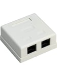 Pro 2-port RJ45 surface mount installation box CAT 6 UTP white - Vit - 0 cm