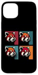 Coque pour iPhone 15 Plus Red Panda Pop Art – Vintage coloré mignon panda rouge amoureux