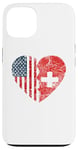 iPhone 13 Swiss American Flags Heart | United States Switzerland Roots Case