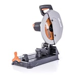 Evolution Power Tools Scie À Tronçonner Avec Lame Circulaire De 355 Mm Pour Une Coupe Multi-Matériaux, Couper Le Métal, Le Bois, Le Plastique, Capacité de Coupe de 120 x 120 mm, 0-45˚ Onglet, R355CPS