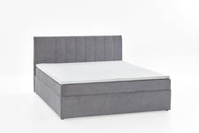 Atlantic Home Collection Lit avec Matelas à Ressorts et surmatelas, Gris, 180 x 200 cm