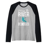 Riding the River like a Pro Water Ski Raglan Baseball Tee