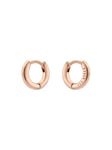 Ted Baker Crisete Logo Hoop Earrings (10mm) For Women (Rose Gold)