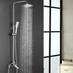 Colonne de Douche monocommande carrée 80-120 cm UGO Finition chromée Brillante fabriquée en Laiton