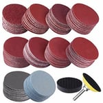 300 Pièces Disque Abrasif 50mm Disques de Ponçage Grain 80 100180 240 600 800 1000 1200 2000 3000 pour Dremel Meulage,-