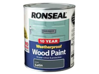 Ronseal 10 Year Weatherproof Wood Paint Grey Satin 750Ml RSL38789