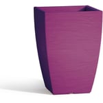 Idralite - Pot avec sous-pot en résine mod. Aloe carré 27X27 cm h 40 violet