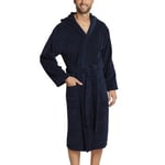 Schiesser Essentials Terry Cloth Bathrobe Marin bomull Medium Herr