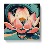 Lotus Flower Constructivism No.3 Canvas Print for Living Room Bedroom Home Office Décor, Wall Art Picture Ready to Hang, 20x20 Inch (50x50 cm)