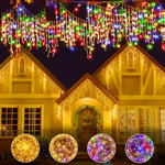 Christmas Lights Outdoor Decoration LED Icicle Xmas Window Fairy Twinkly Plug In