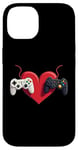 Coque pour iPhone 14 Manettes de jeu d'amour pour la Saint-Valentin Gamers Couple