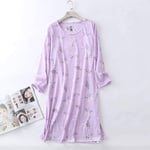 CIDCIJN Chemise De Nuit Pyjama Femme,Vêtements D’Été Femmes Casual Soft Long Nightgown Ladies Cotton Long Sleeve Nightdress Femme Plus Robe De Nuit Taille, Violet,3XL