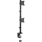 StarTech.com Vertical Desk Mount Dual Monitor Arm - For Monitors 13” to 27” - Adjustable - Desk Clamp / Grommet-Hole Mount - Dual VESA Monitors - Black (ARMDUALV)