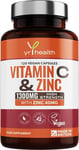 Vitamin C 1300Mg and Zinc 40Mg High Strength - VIT C and Zinc for Maintenance of