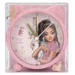 Depesche 12953 TOPModel Kitty Dog-Réveil en Rose pour Enfants, avec Petites Oreilles et Motif de modèle, Horloge silencieuse avec Fonction lumière, Pile Incluse, 0012953, Multicolor
