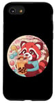 Coque pour iPhone SE (2020) / 7 / 8 Roter Kawaii Panda avec Bubble Tea